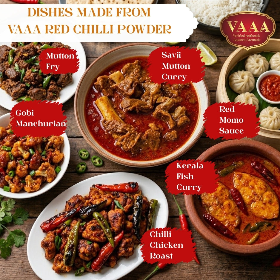 VAAA GI Tagged Byadagi Dabbi (Deluxe) Chilli Powder – Natural Deep Red Colour – Low Spice Kashmiri Style Chilli Powder – No Artificial Colour - 500 Grams.