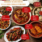 VAAA GI Tagged Byadagi Dabbi (Deluxe) Chilli Powder – Natural Deep Red Colour – Low Spice Kashmiri Style Chilli Powder – No Artificial Colour - 500 Grams.
